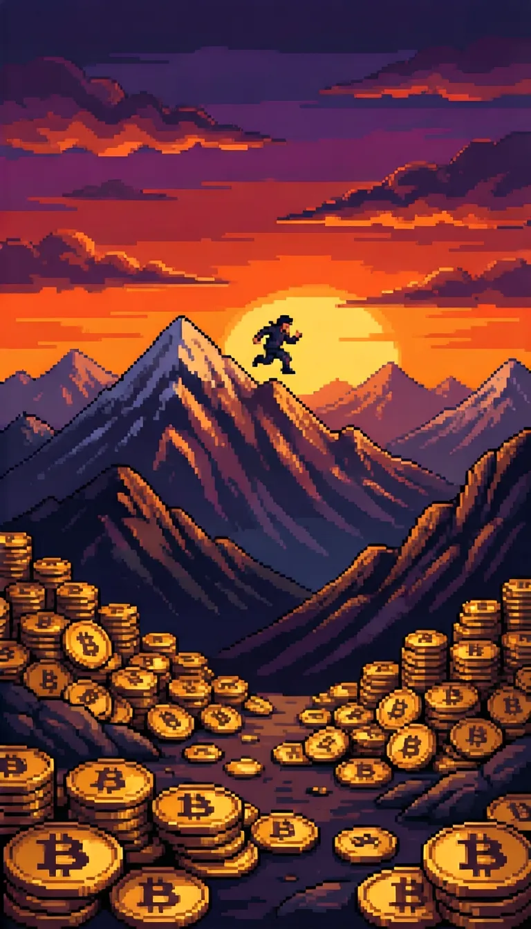 Bitcoin Runner pixel-art runner art